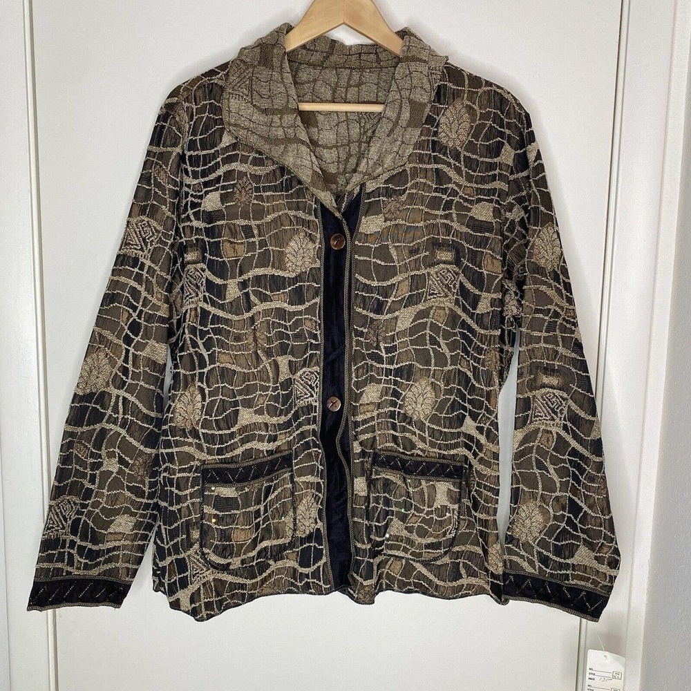 Yak Magic Made In Nepal - Women's Textured Button Jacket Long Sleeve- Size XL